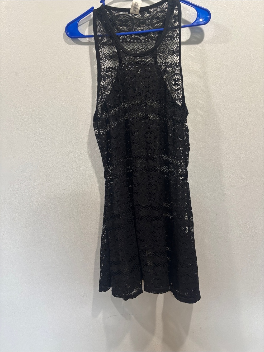 west loop Black Crochet Swim Coverup